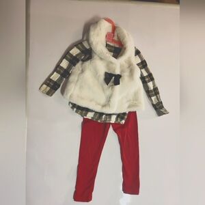 3t Isaac Mizrahi holiday outfit with white vest.